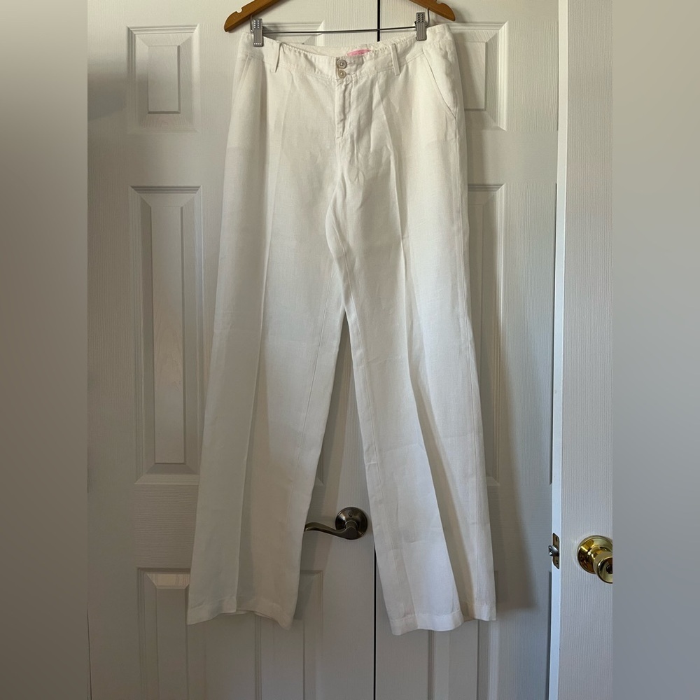 Lilly Pulitzer White Straight Leg Pants Size 8